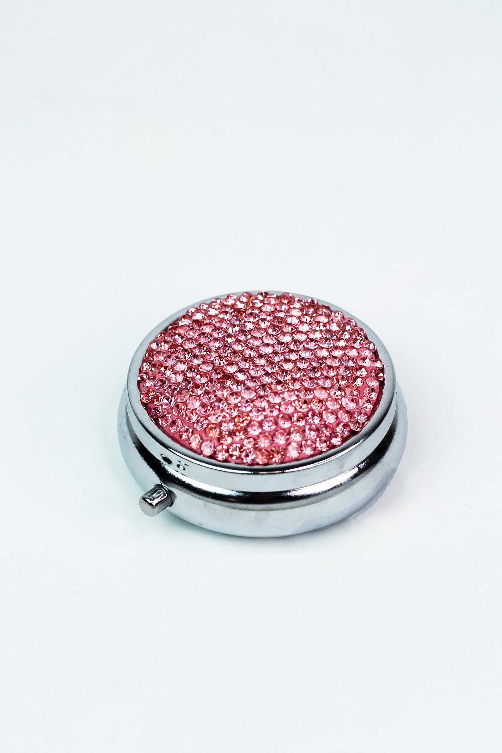 All Rhinestone Top Round Pill Box - Glitz & Ears Boutique