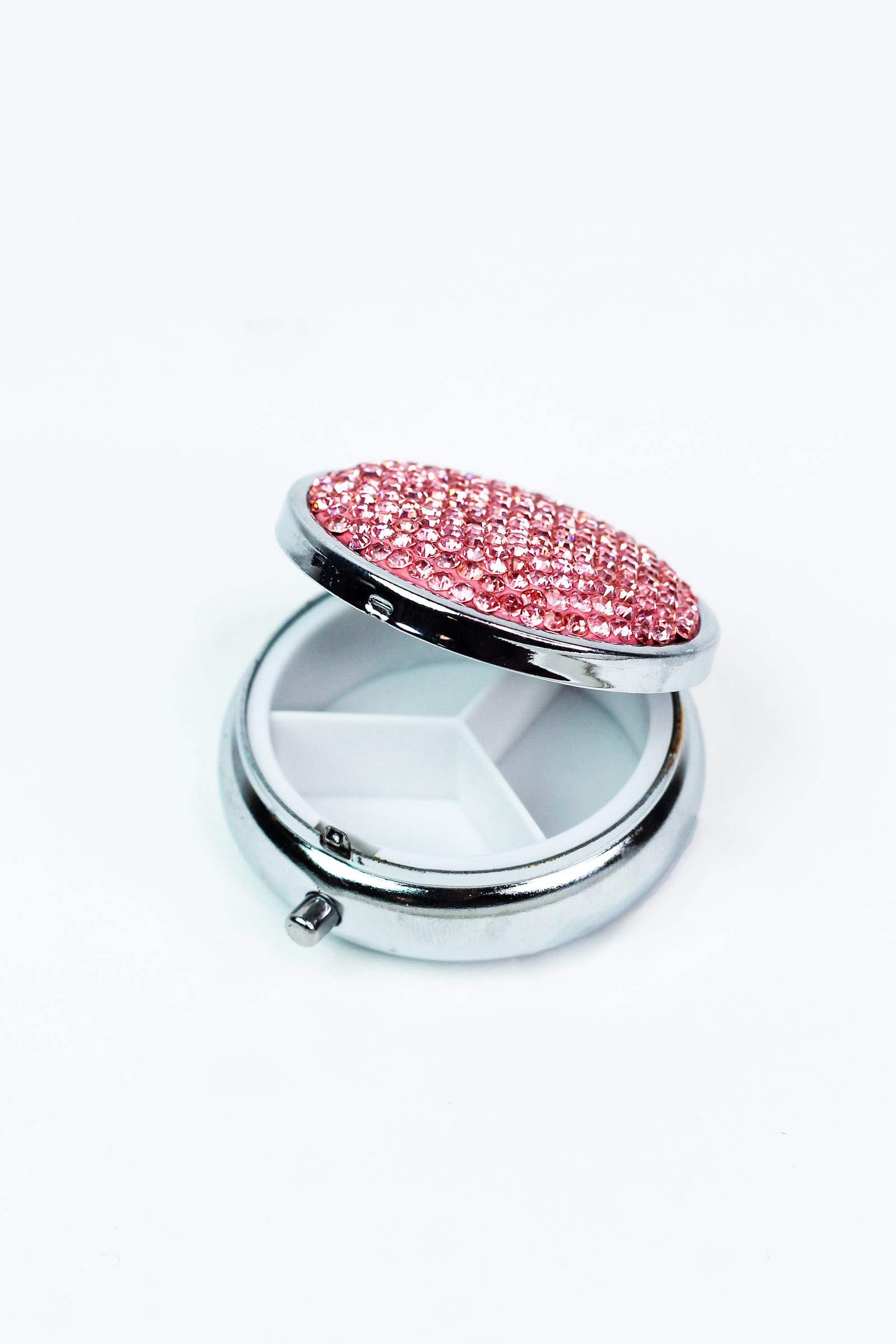 All Rhinestone Top Round Pill Box - Glitz & Ears Boutique