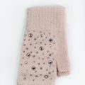 Fingerless Gloves w/ Scattered Square & Round Rhinestuds