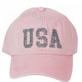 Solid Color USA Rhinestone Baseball Hat
