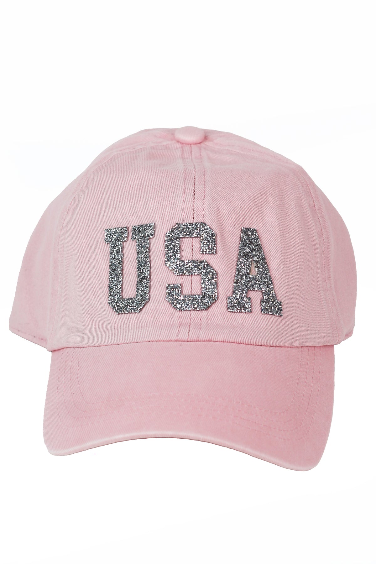 Solid Color USA Rhinestone Baseball Hat