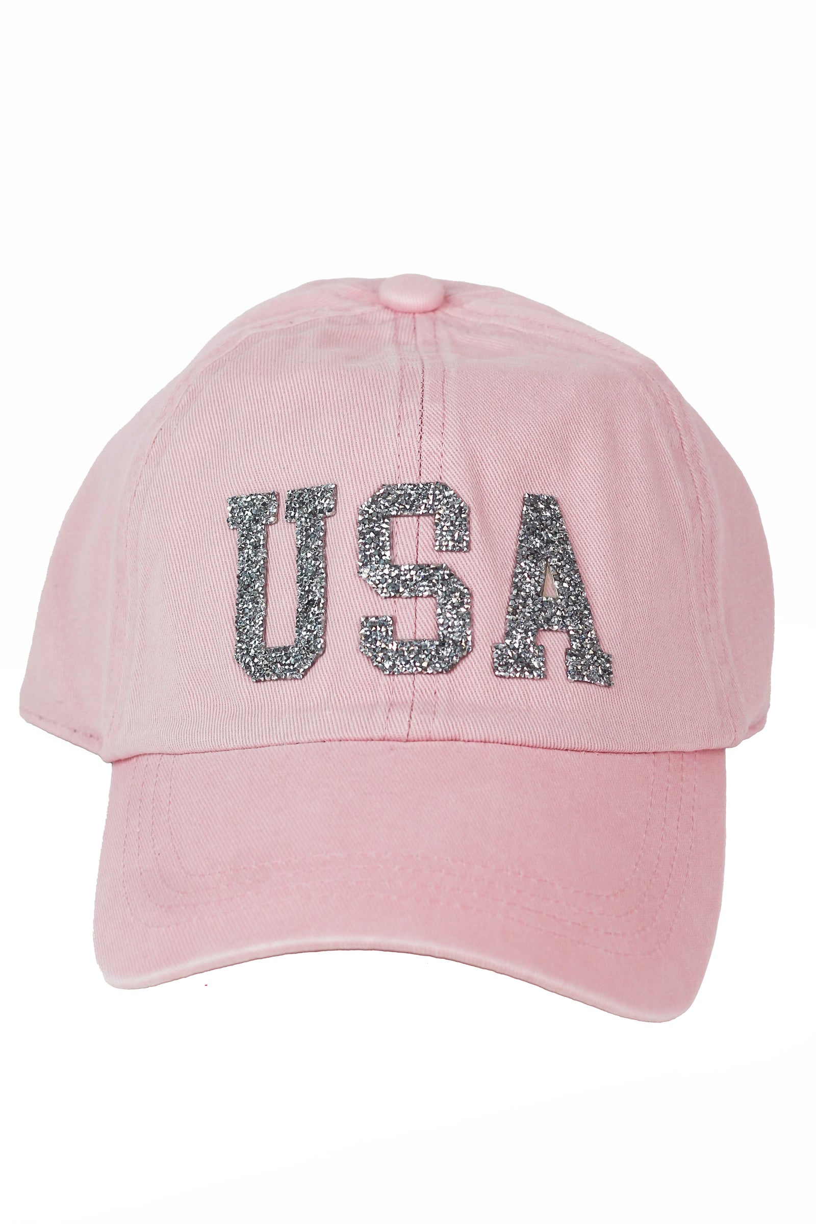 Solid Color USA Rhinestone Baseball Hat