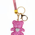 Bear w/ Heart Rhinestone Keychain