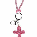 Rhinestone Cross Keychain