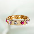 Metal & Gemstone Shapes Stretch Bracelet