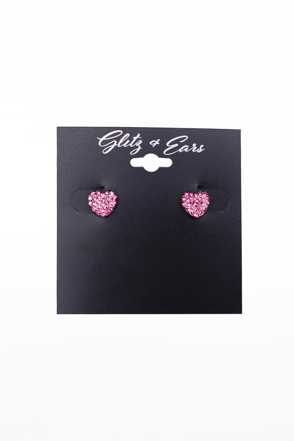 Small Pave Heart Stud Earrings