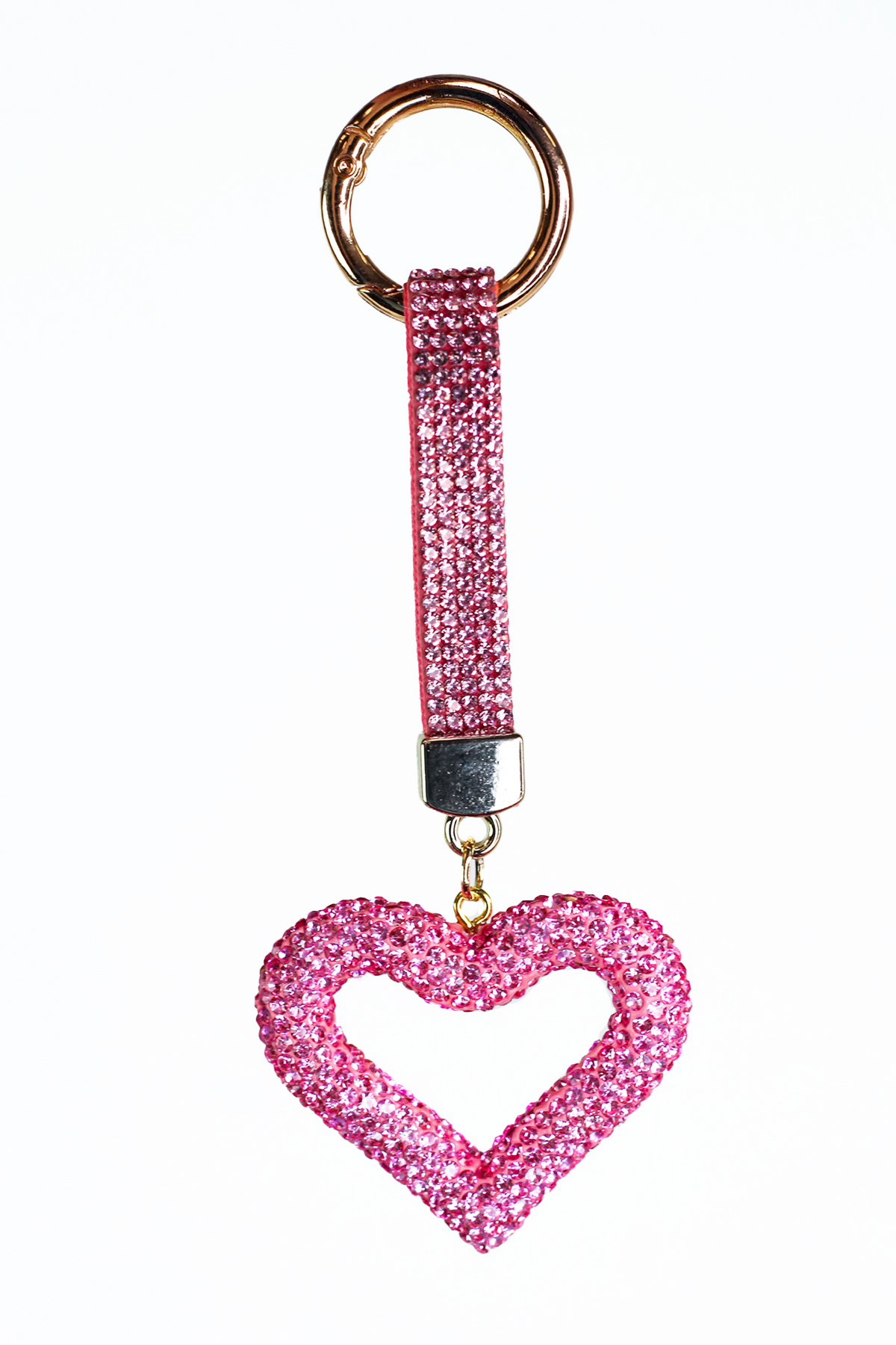 Rhinestone Heart Keychain