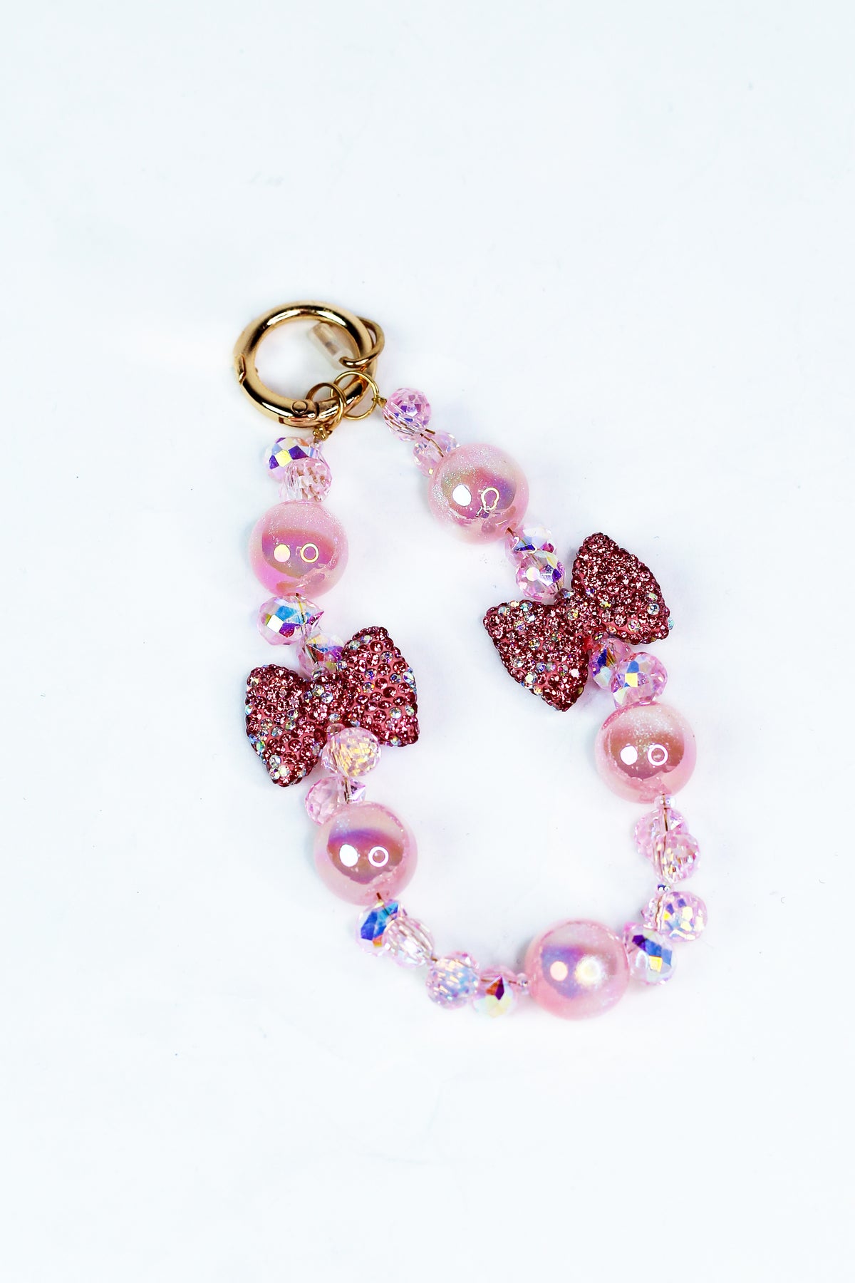 Marble Ball &amp; 3D Bow Wristlet Keychain