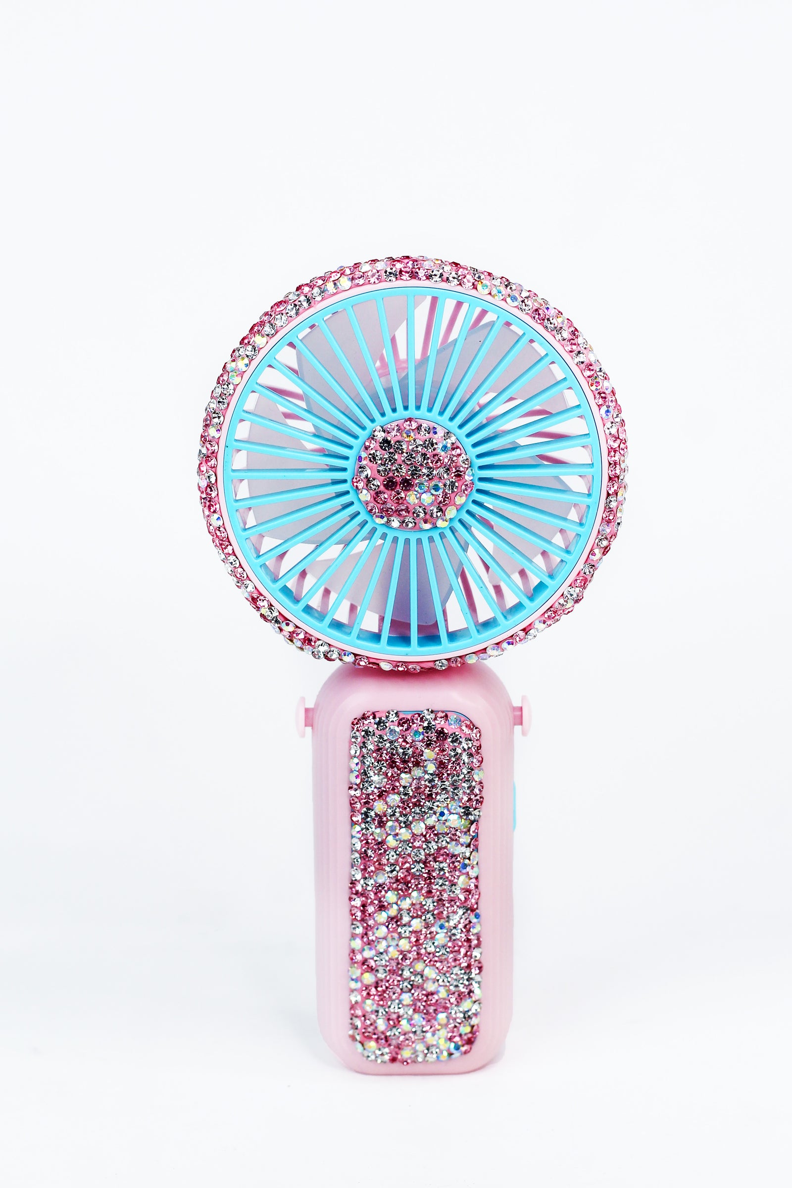 Rhinestone Trim & Handle Handheld Fan (SALE)