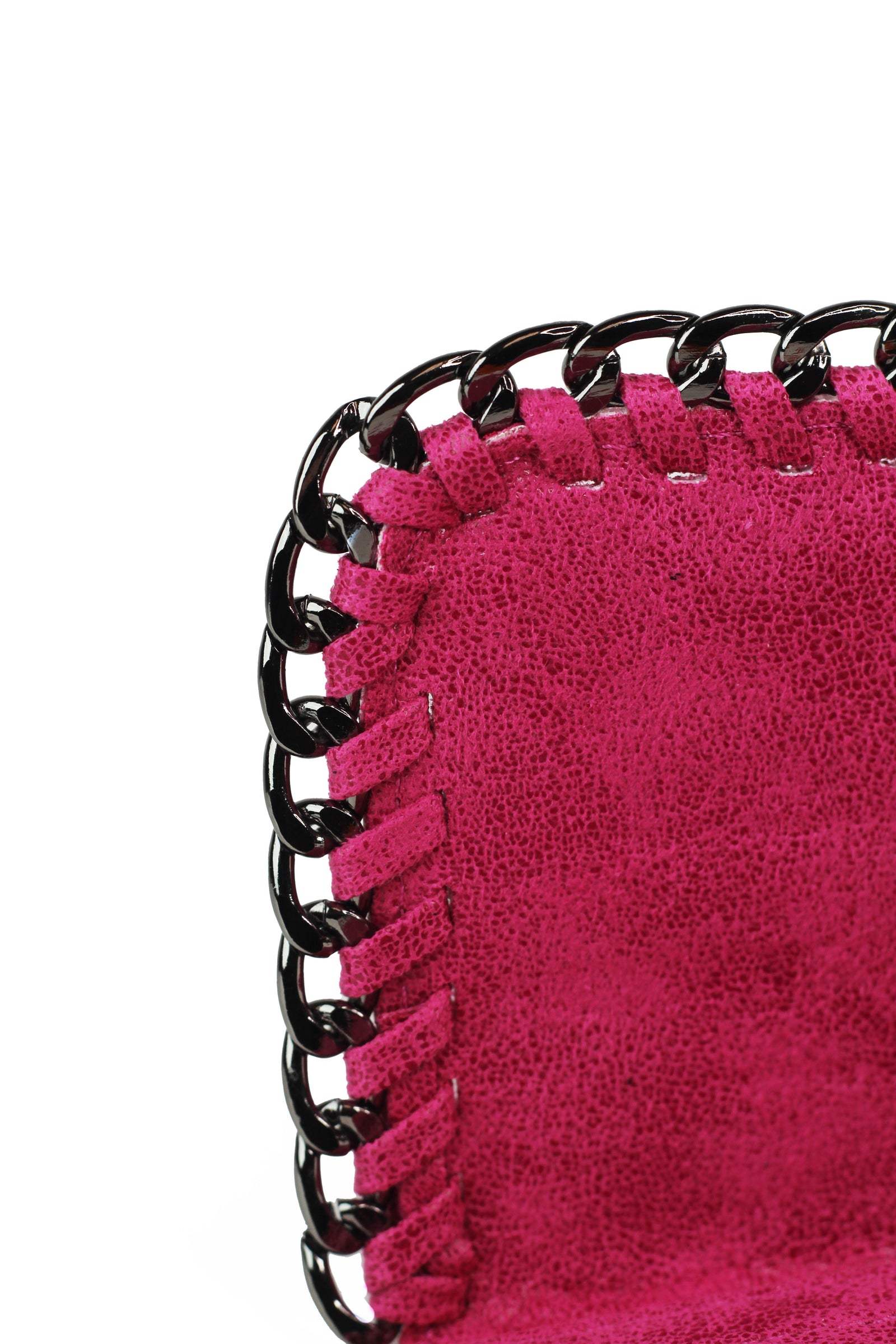 Shimmery Large Card Holder Wallet w/ Chain Trim