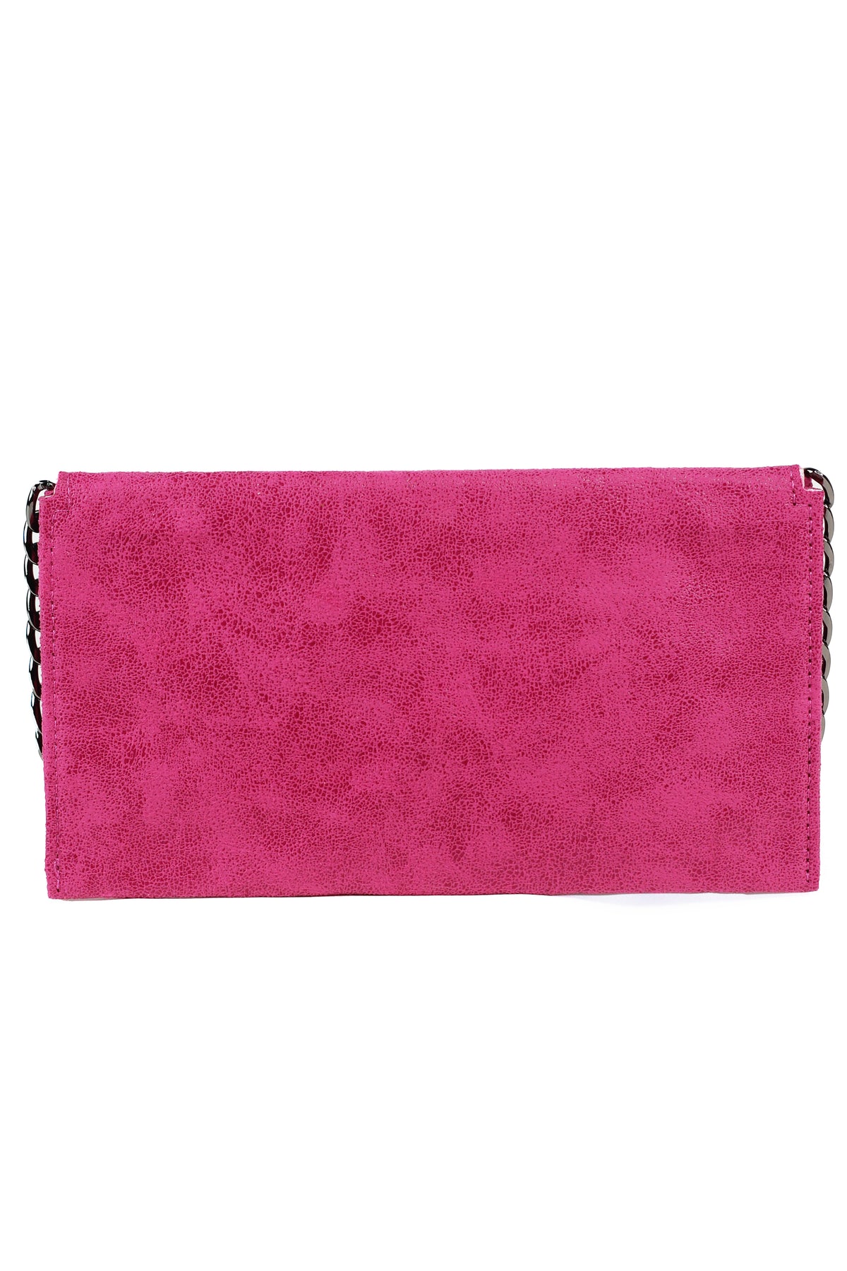 Shimmery Large Card Holder Wallet w/ Chain Trim