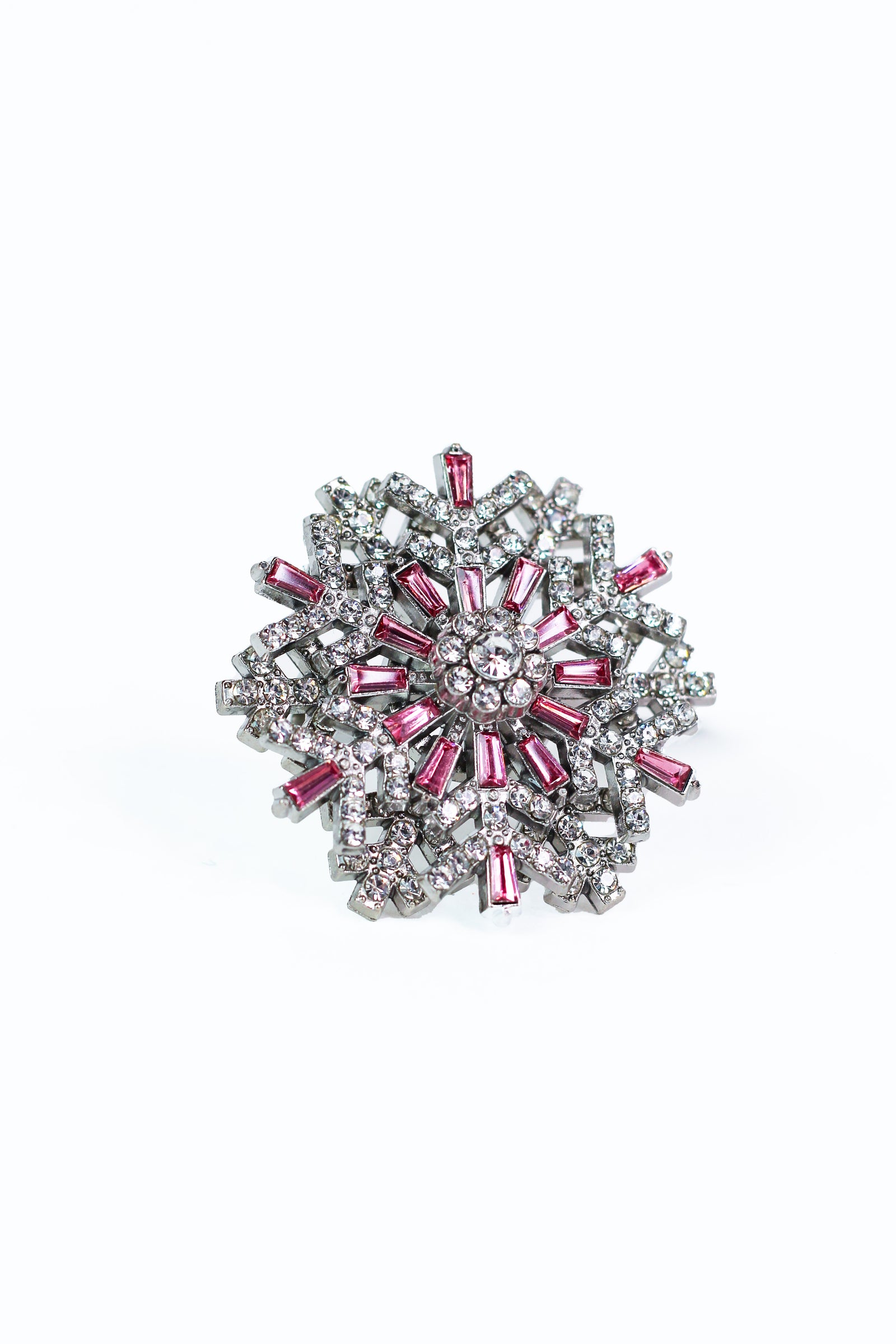 Rhinestone & Baguette Snowflake Brooch