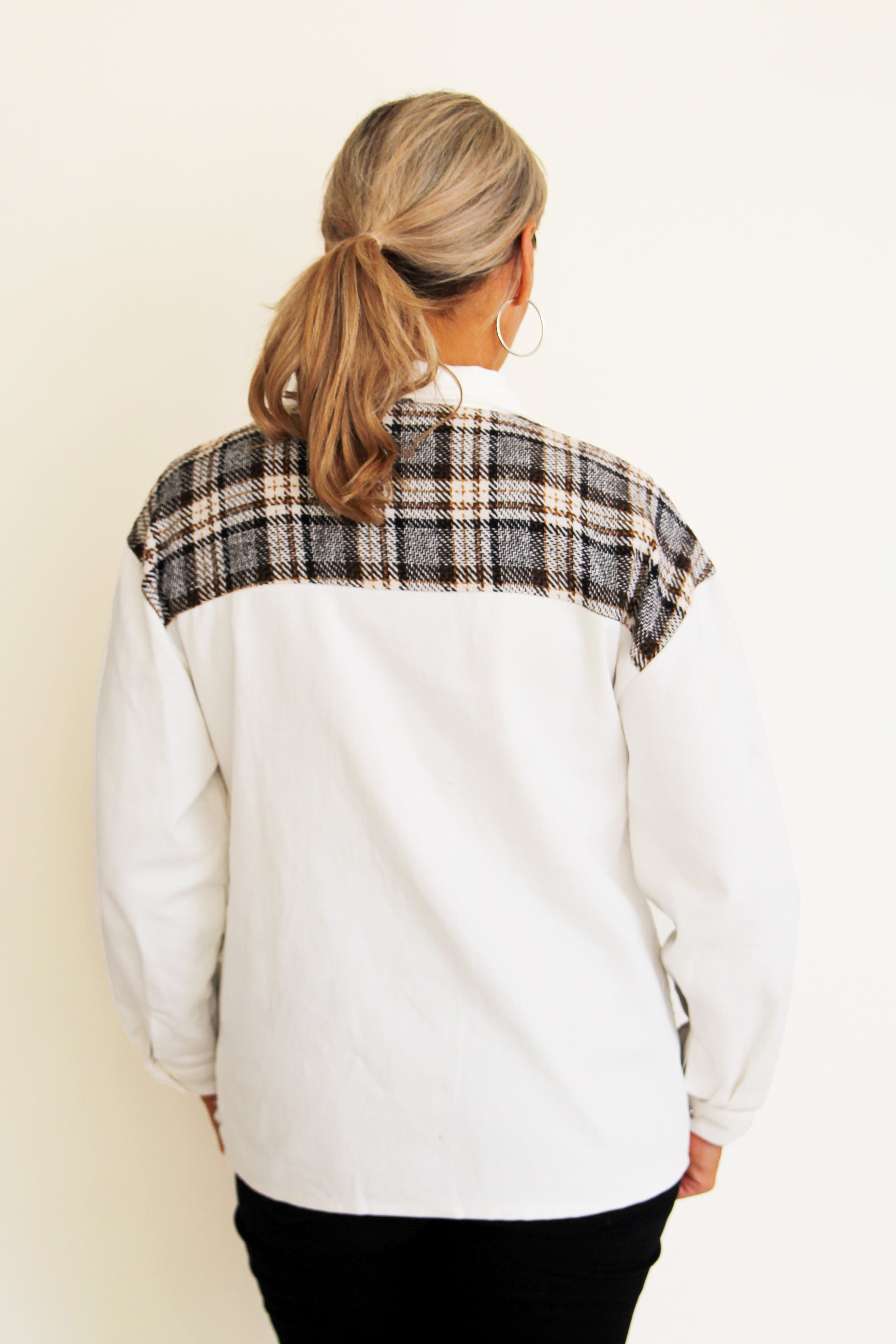 Long Sleeved Plaid Button-Down Shacket