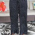 Silky Polka Dot Pant w/ Lace Hem