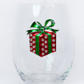Holiday Gift Rhinestone Stemless Wine Glass
