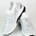 Pull On Elastic & Rhinestone Upper Sneaker w/ Wedge Heel