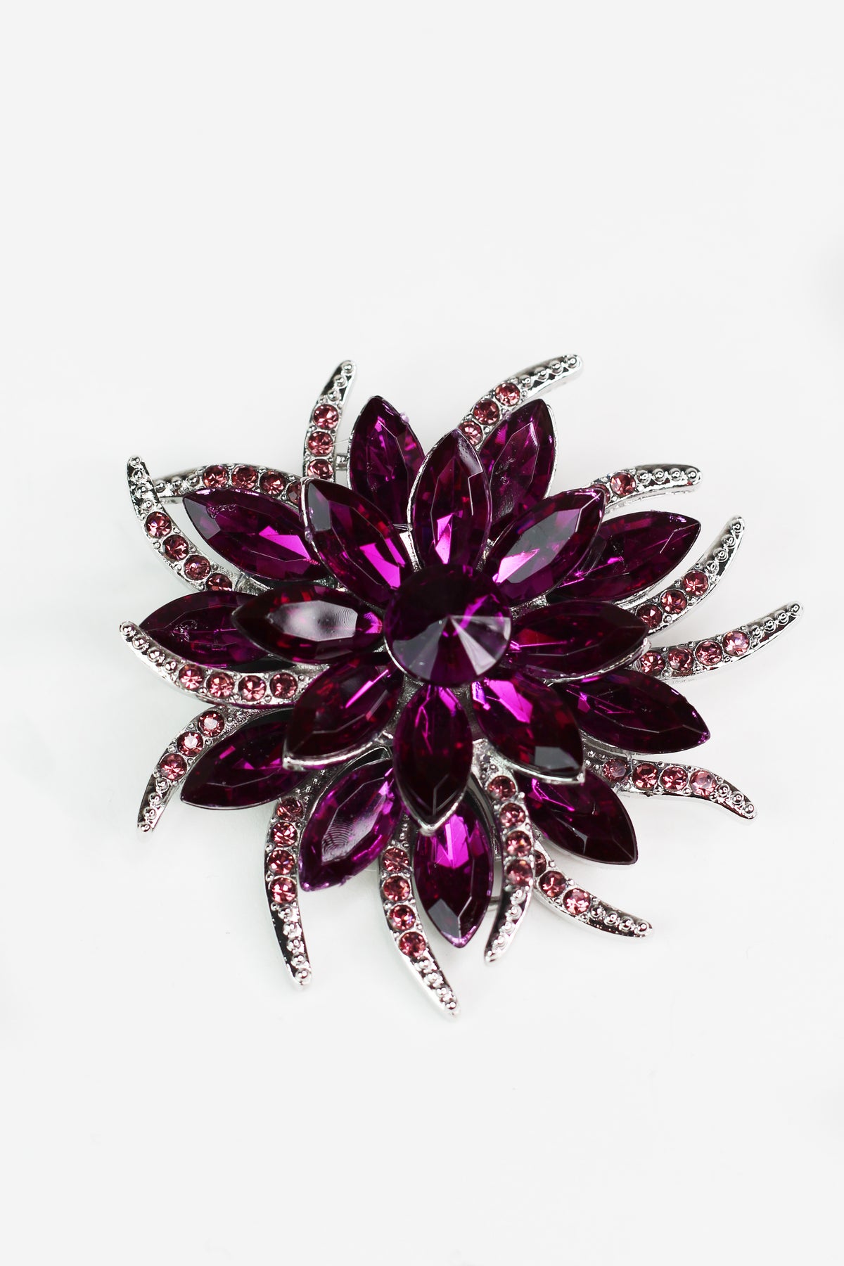 Marquis & Pave Flower Brooch