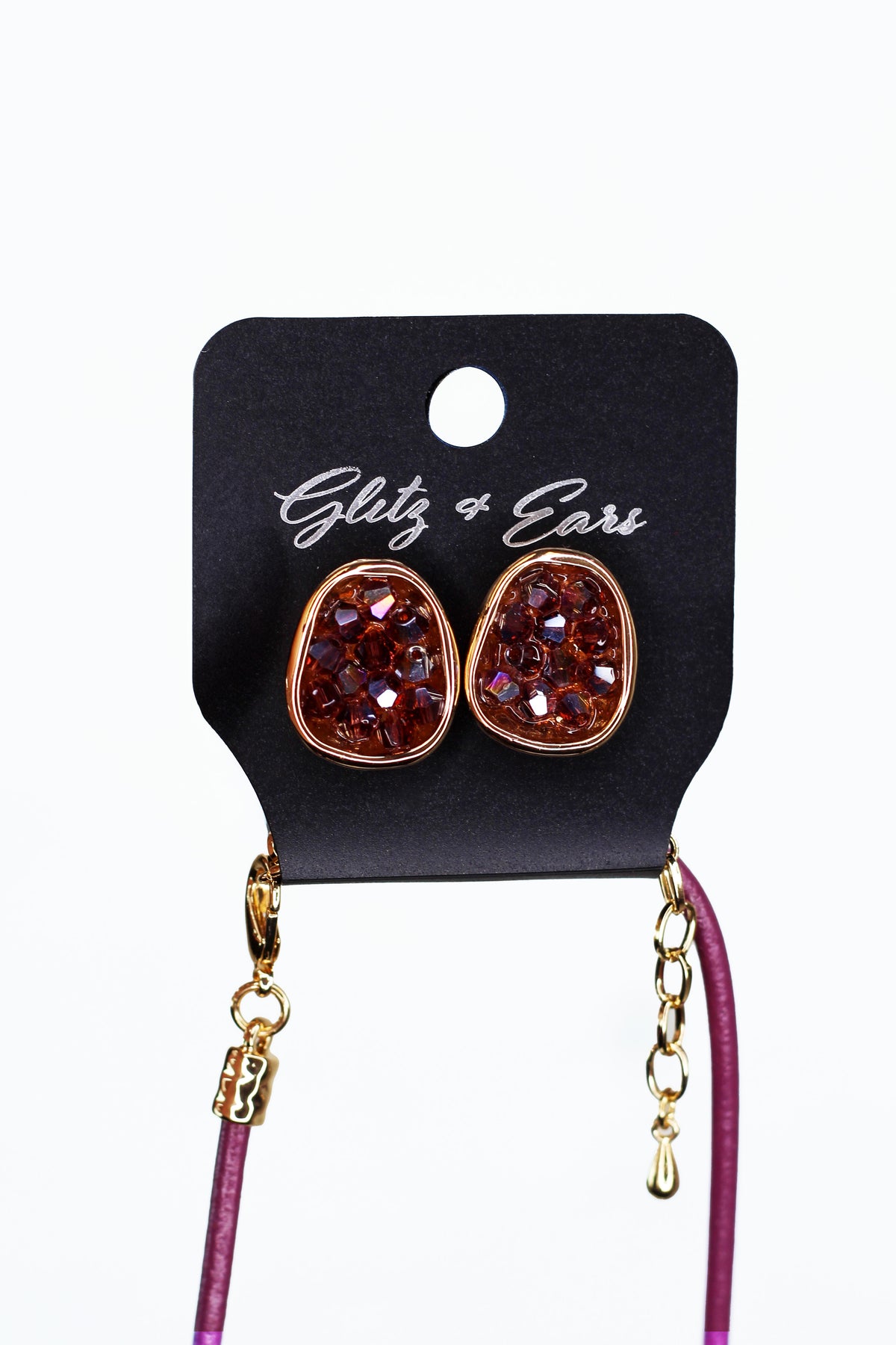 Indent Crushed Stone Rope Chain Necklace