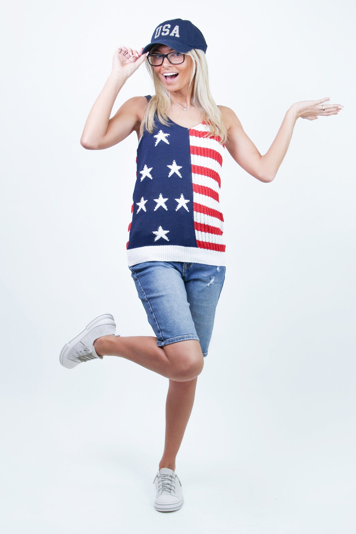 USA Theme Knit Tank(SALE)