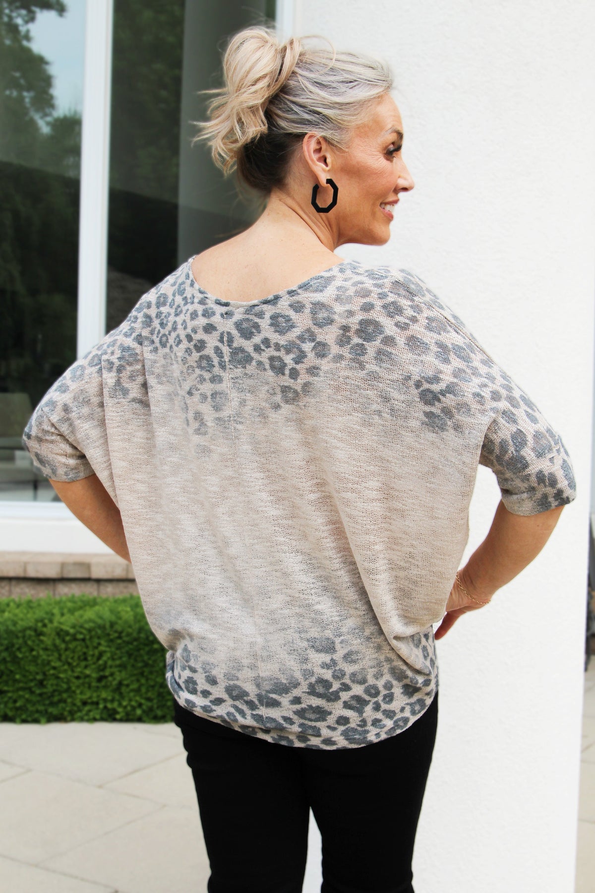 Leopard Print Ombre Lightweight Sweater
