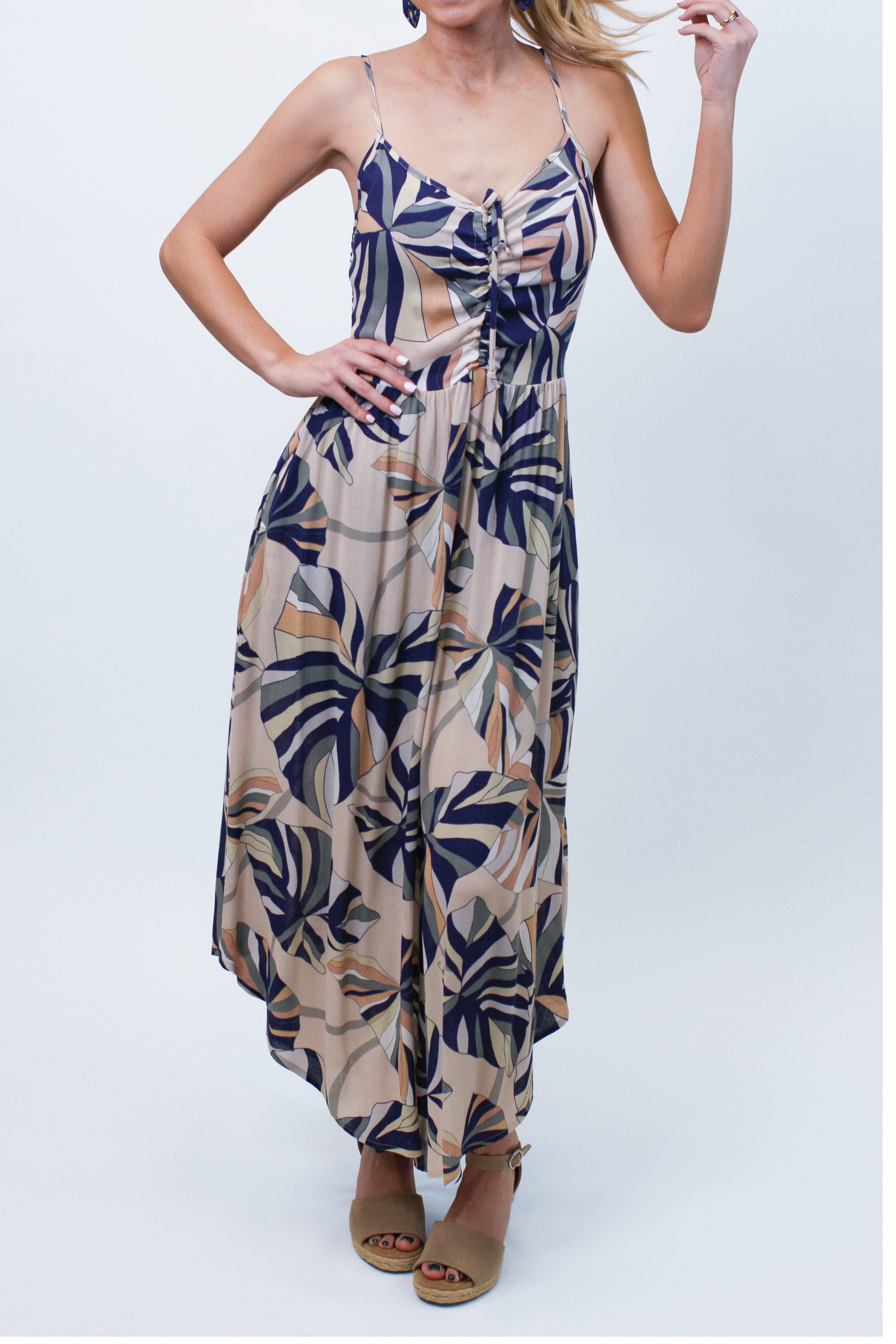 Multicolor Palm Print Jumpsuit (SALE)