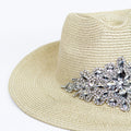 Rhinestone Applique Straw Cowboy Hat