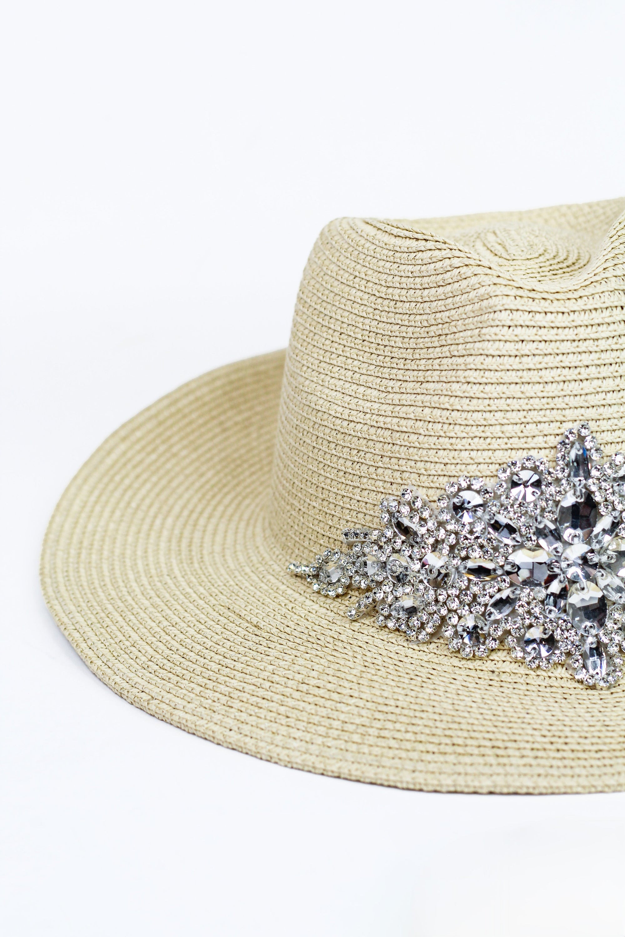 Rhinestone Applique Straw Cowboy Hat