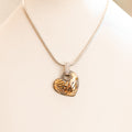 Offset Metal Heart Pendant Necklace