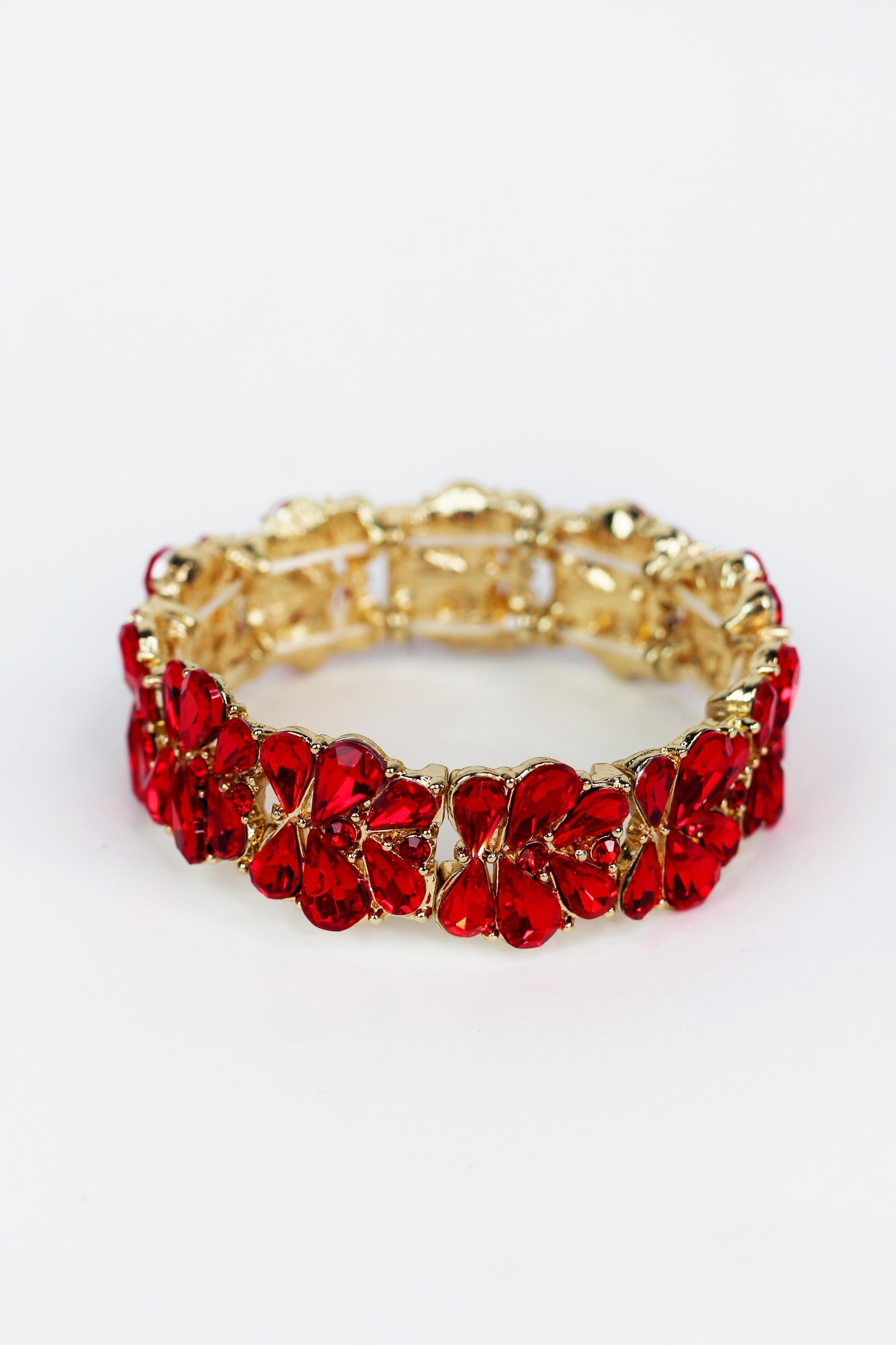 Two Row Sideway Teardrop Stretch Bracelet