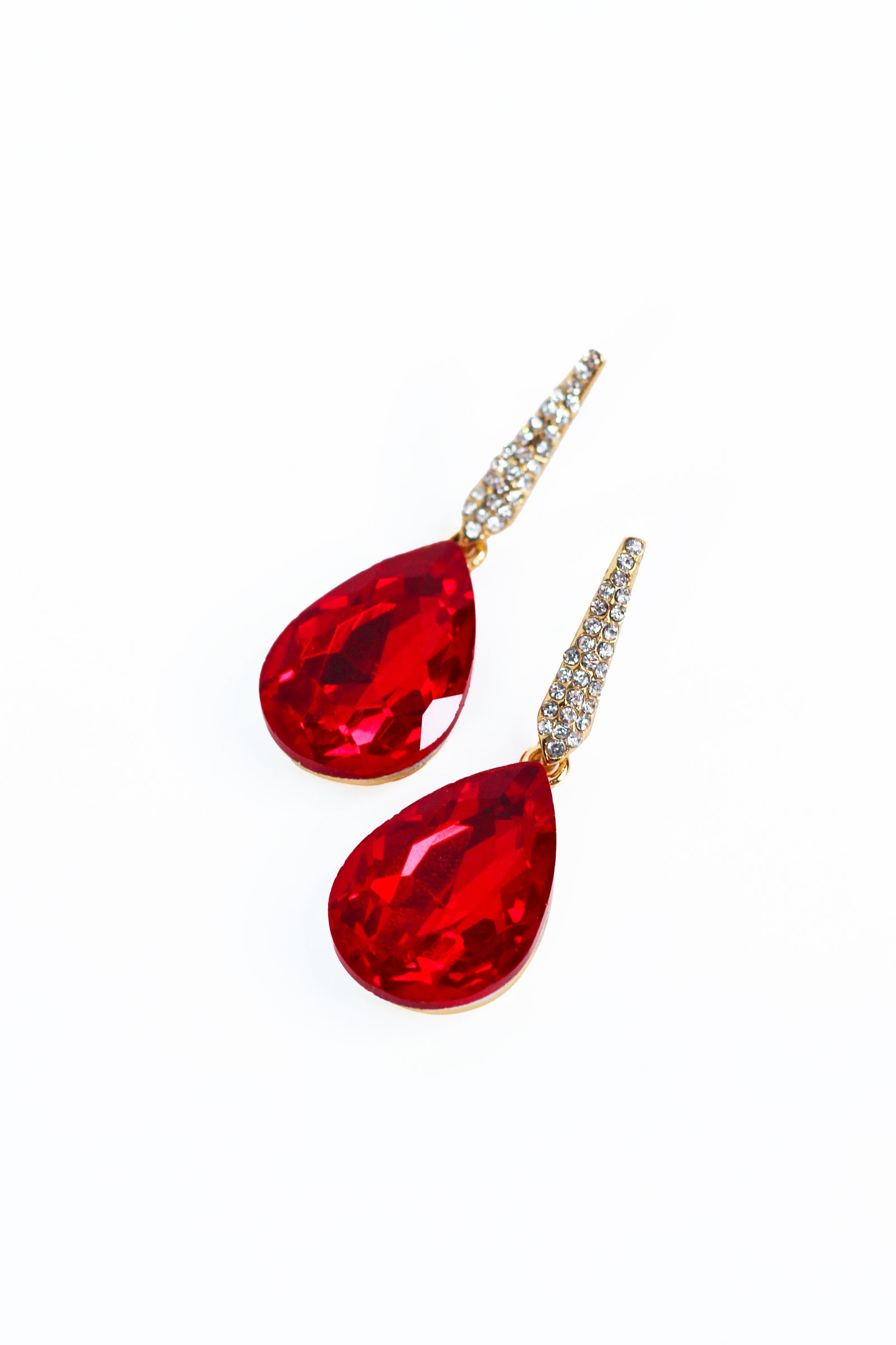 Rhinestone Bar Large Teardrop Earring