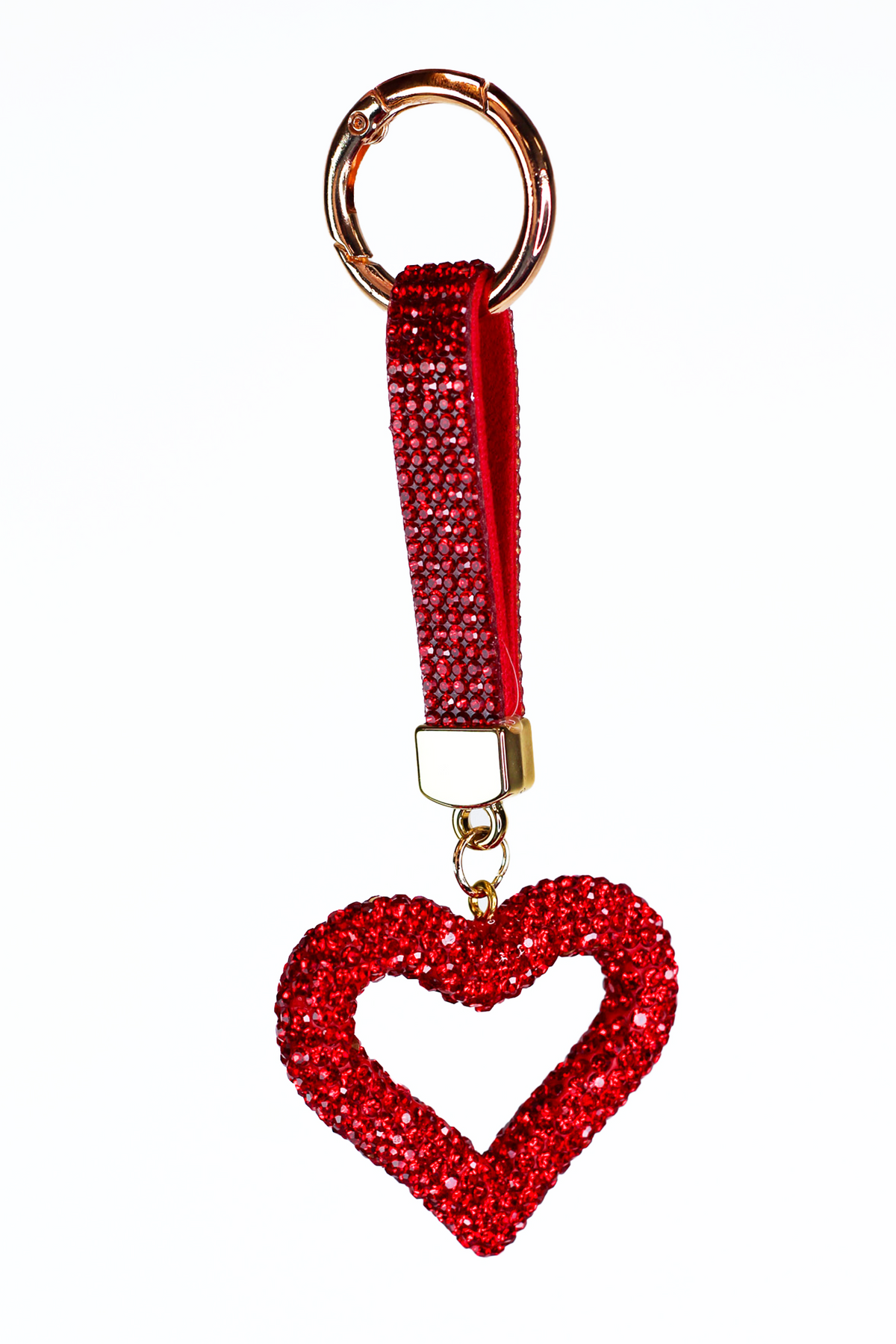 Rhinestone Heart Keychain