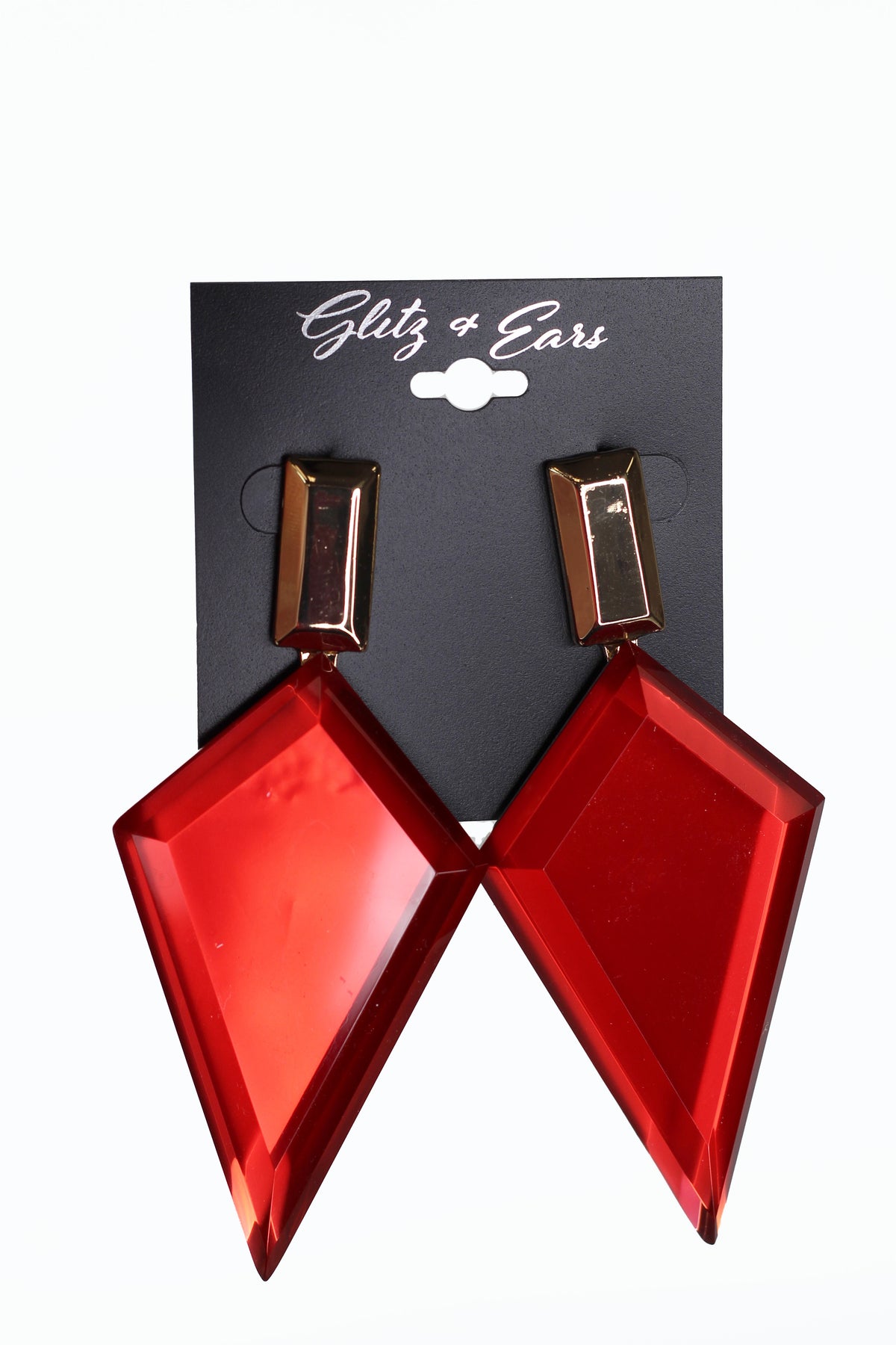 Beveled Rectangle &amp; Large Dangling Kite Earrings