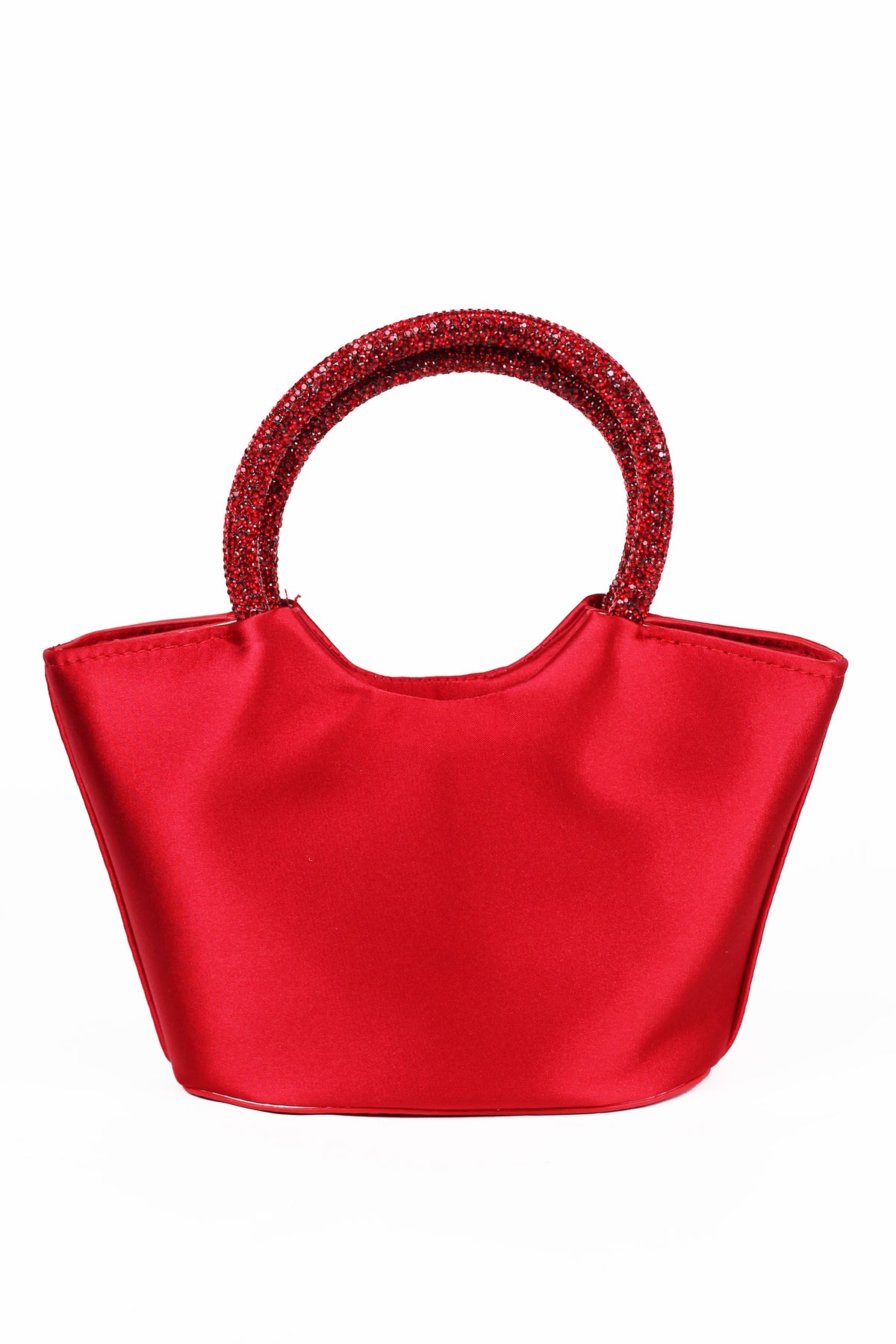 Satin Tote w/ Rhinestone Handle