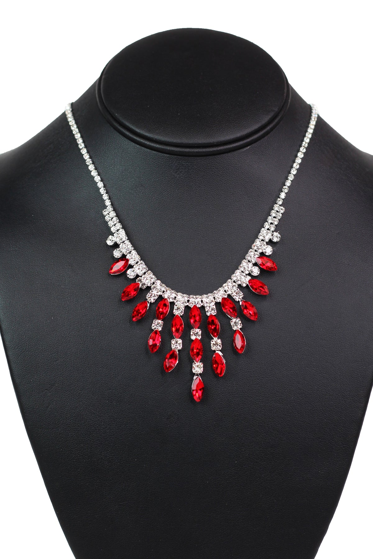 Rhinestone Scoop Almond & Stone Strands Necklace - Glitz & Ears Boutique