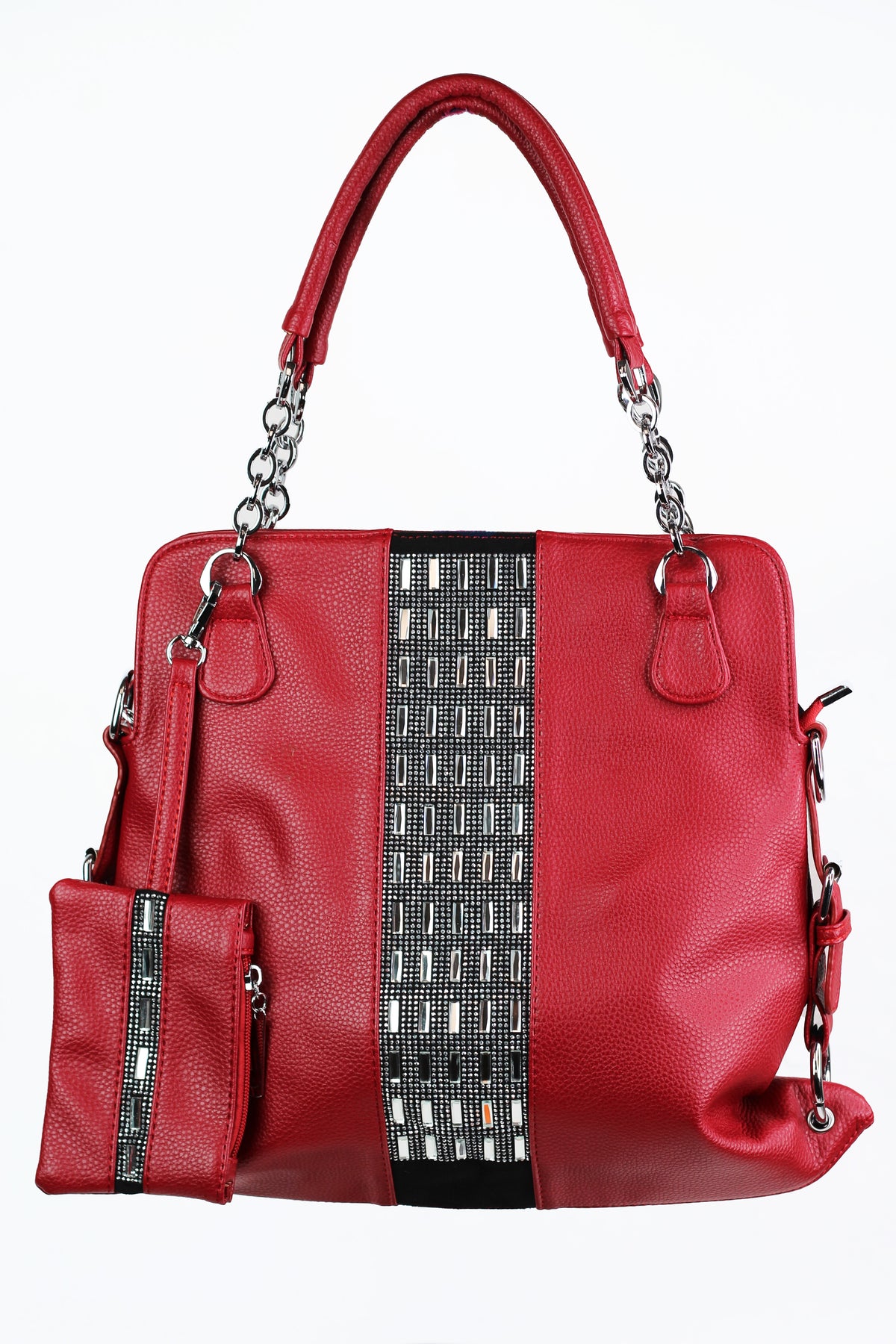 Rhinestone Strip Purse with Coin Purse