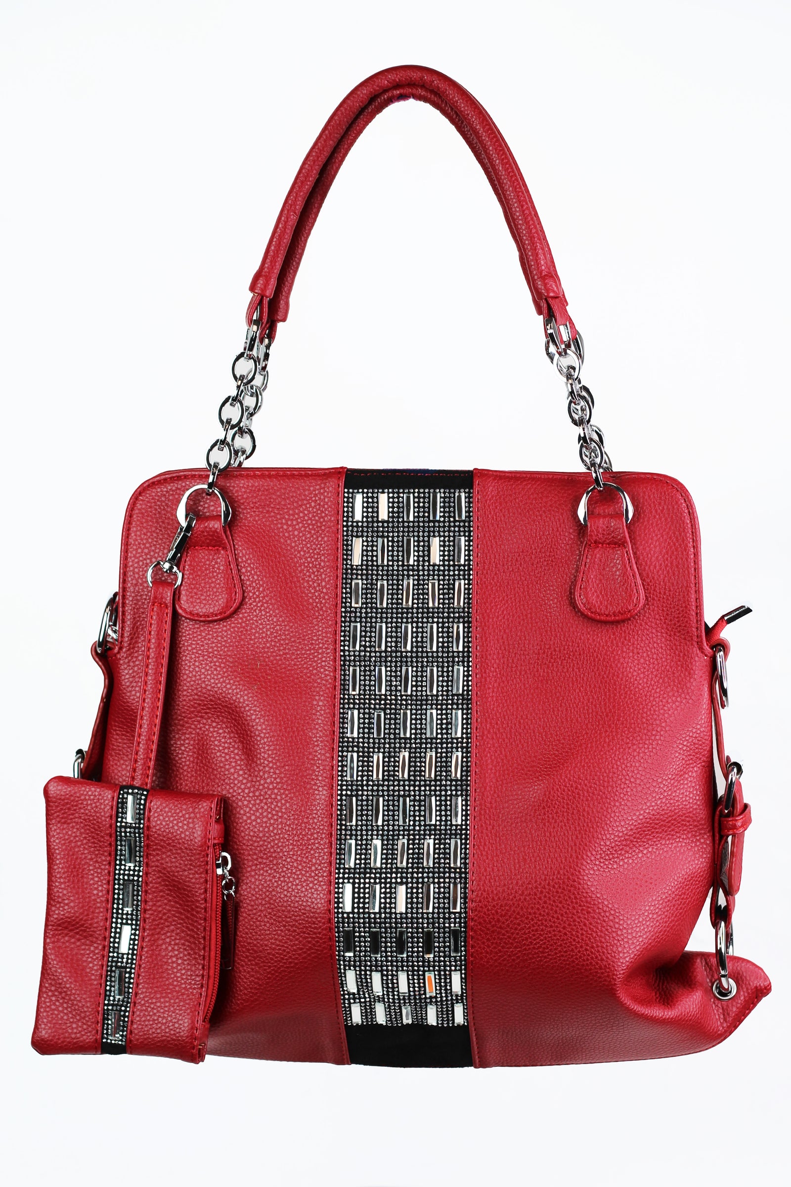 Rhinestone Strip Purse with Coin Purse