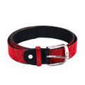 All Rhinestone Belt w/ Metal Rounded Buckle