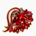Marquis & Round Heart Brooch w/ Teardrop Center