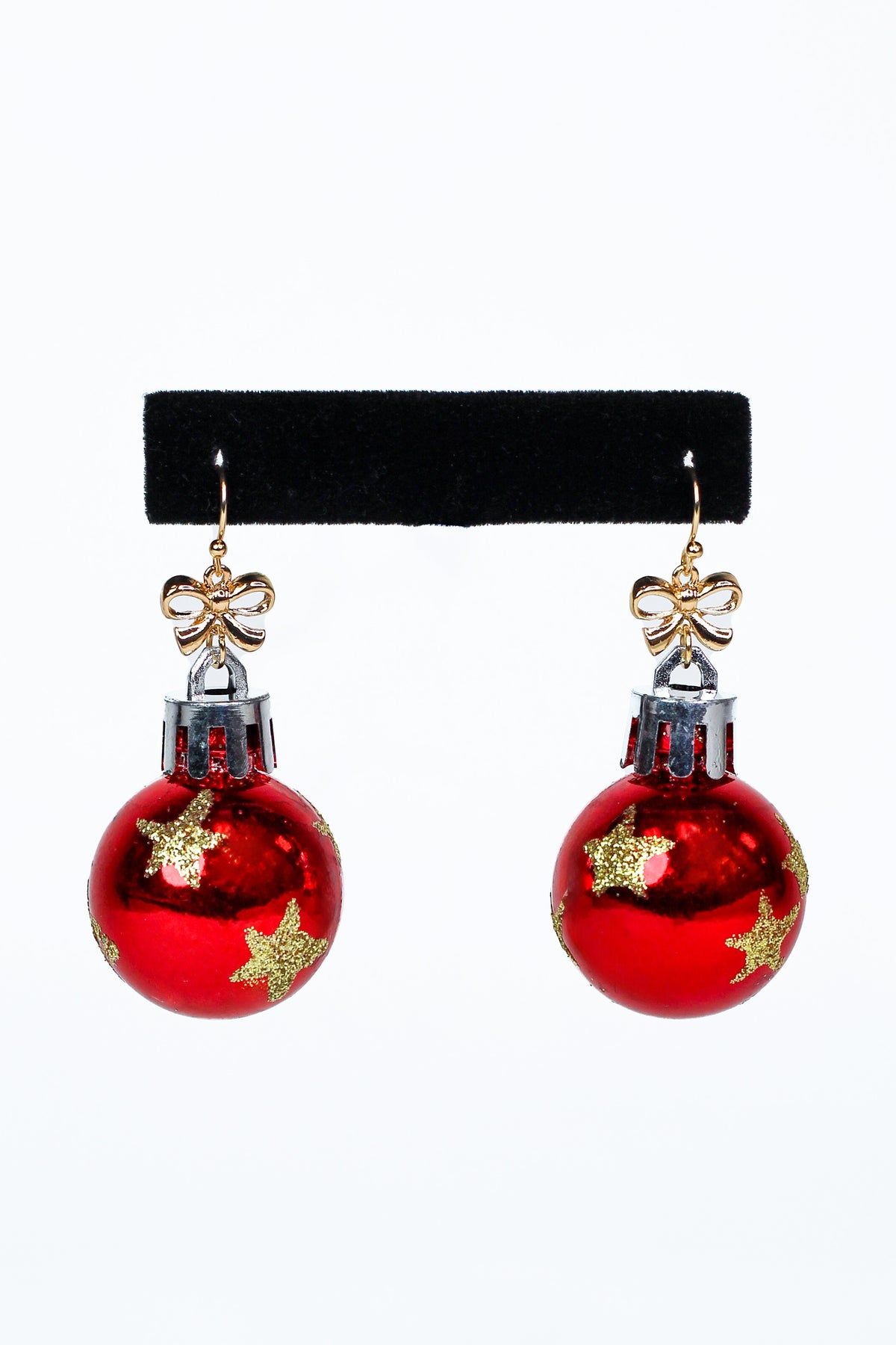 Christmas Bulb Earrings w/ Glitter Accents