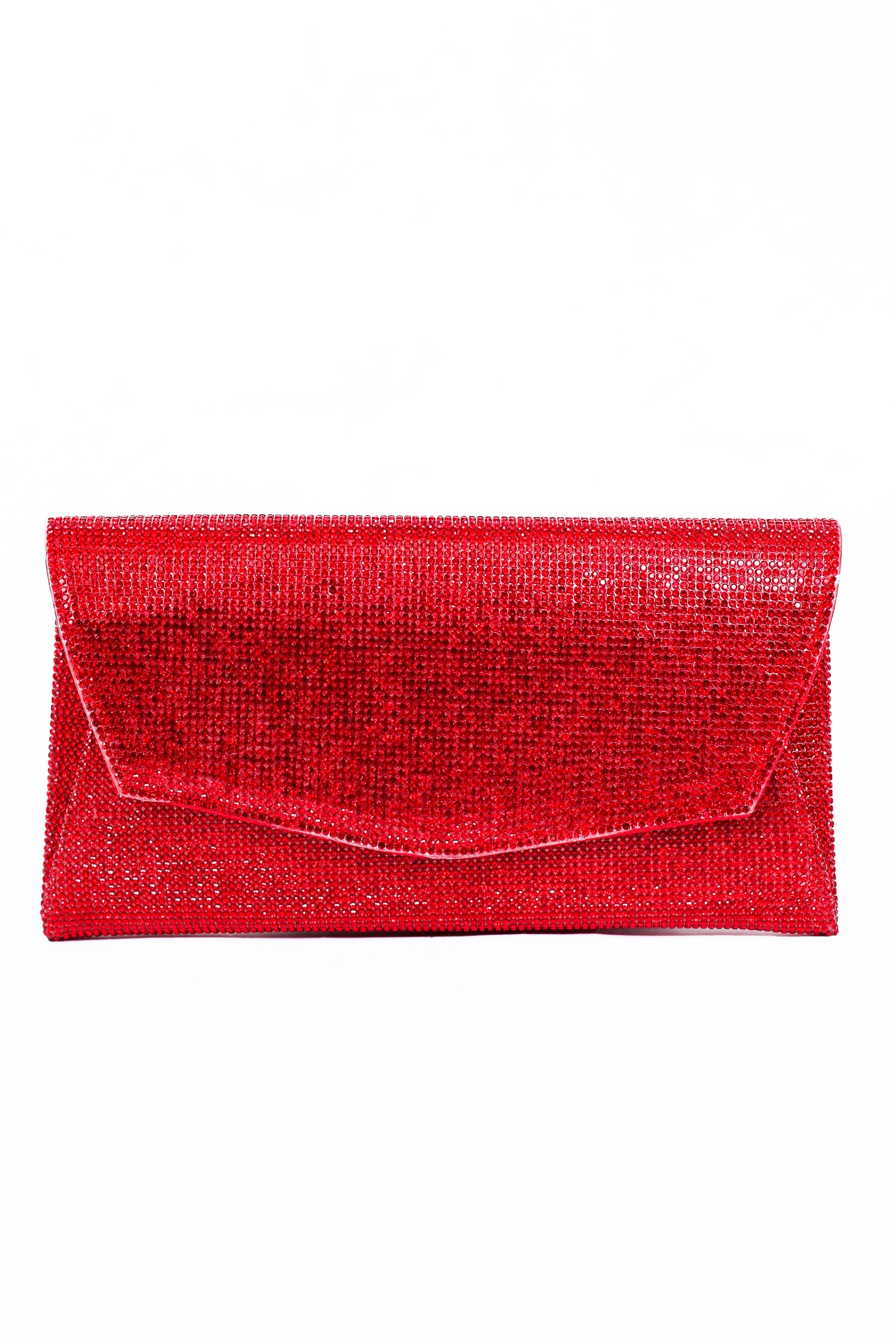 All Over Rhinestone Front Flap Clutch