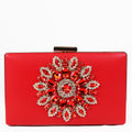Faux Leather Clutch w/ Chunky Stone Circle Design