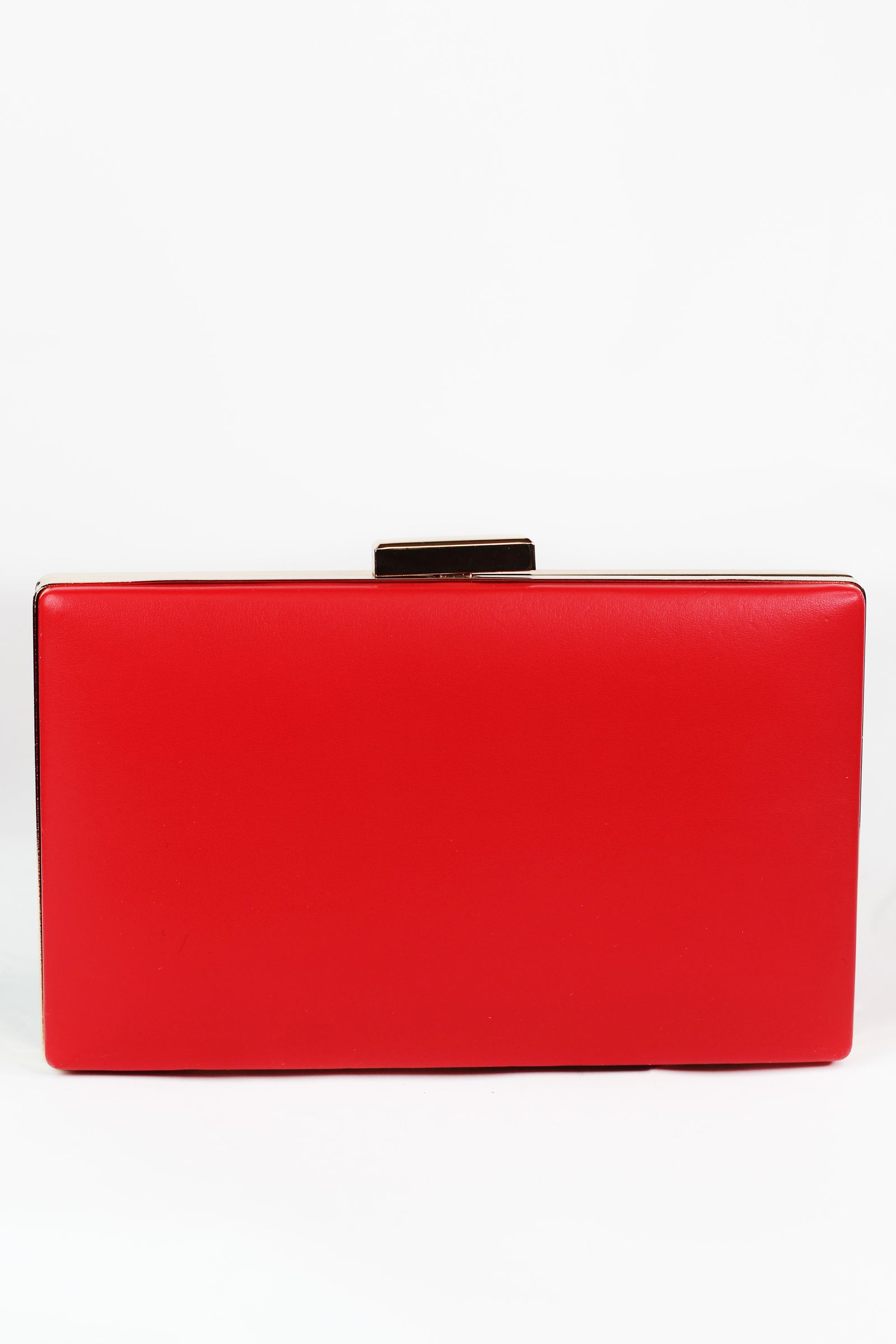 Faux Leather Clutch w/ Chunky Stone Circle Design