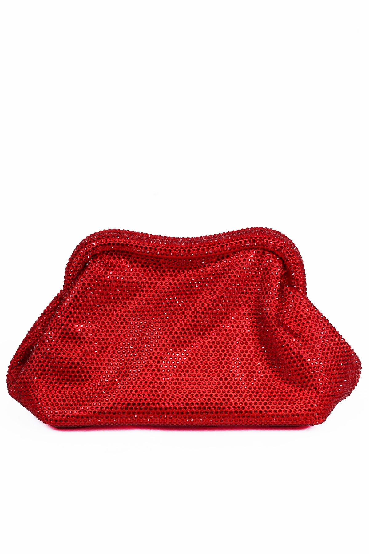 All Rhinestone Snap Closure Clutch