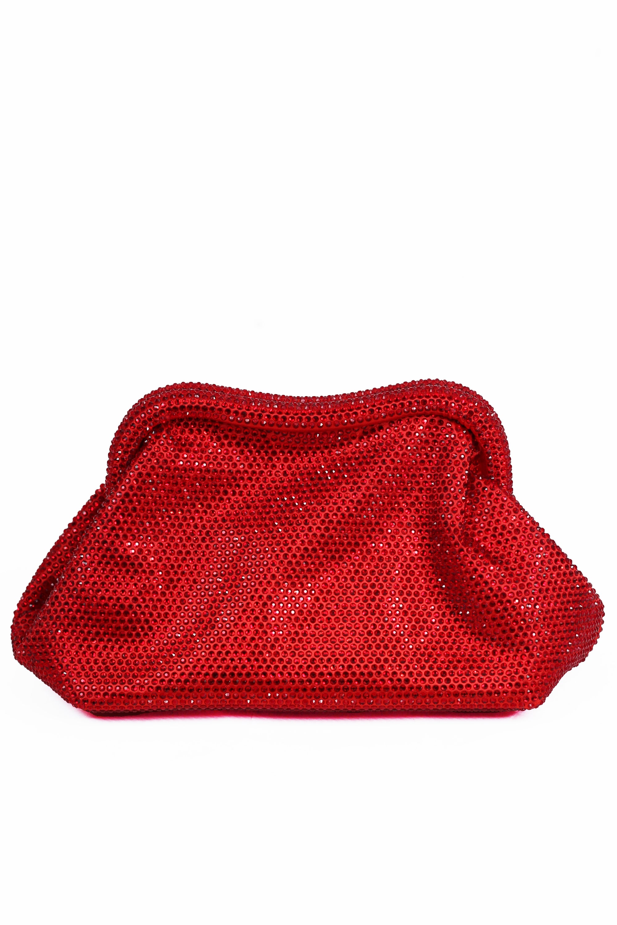 All Rhinestone Snap Closure Clutch