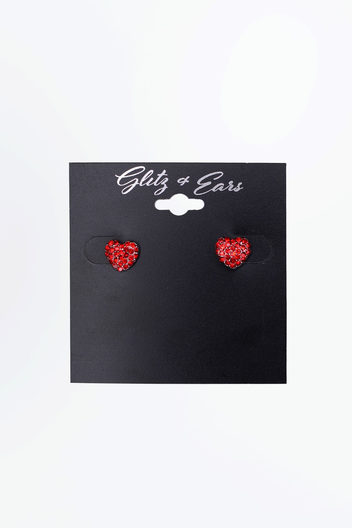 Small Pave Heart Stud Earrings