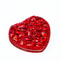 Chunky Rhinestone Heart Shaped Mirror Compact