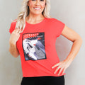 "Lady in Red Hat" Rhinestone & Pearl Statement Tee
