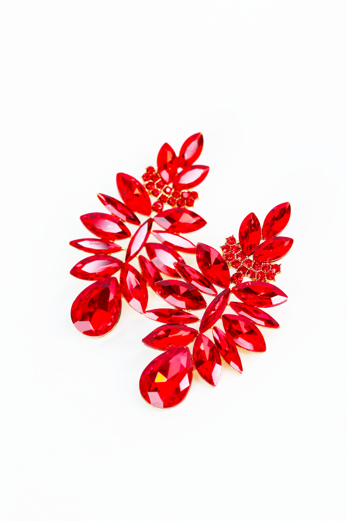 3 Almond Rhinestone Scoop Wide Almond Earring