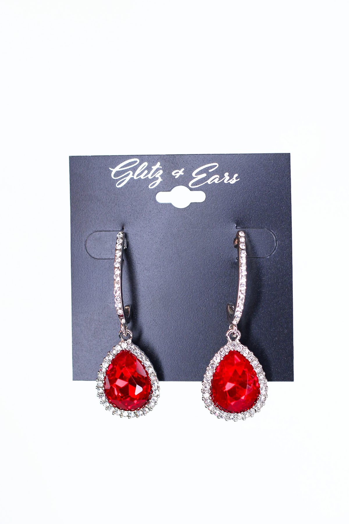 Rhinestone Arch Bar Teardrop Dangle Earring