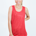 All Rhinestone Front Sleeveless Top